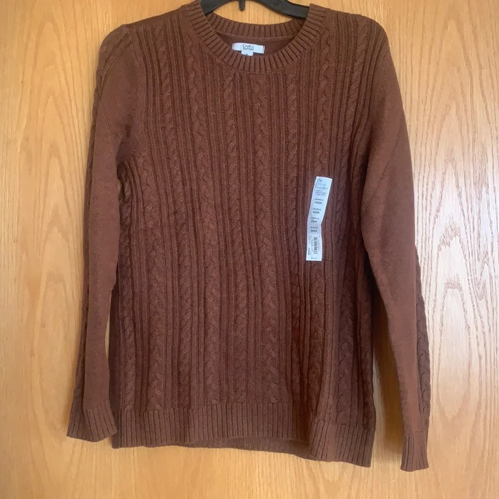 Croft and Barrow crew neck sweater. Brown. Size M. NWT - Picture 1 of 4